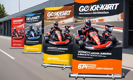 design poster go kart promozionale